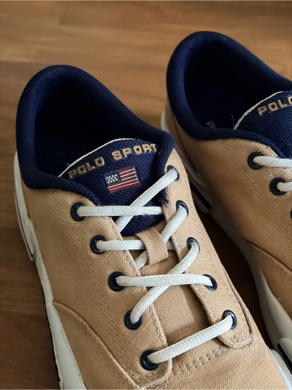 Vintage Polo Sport Ralph Lauren Canvas Deck Sneakers Men’s Size 9 Low Top